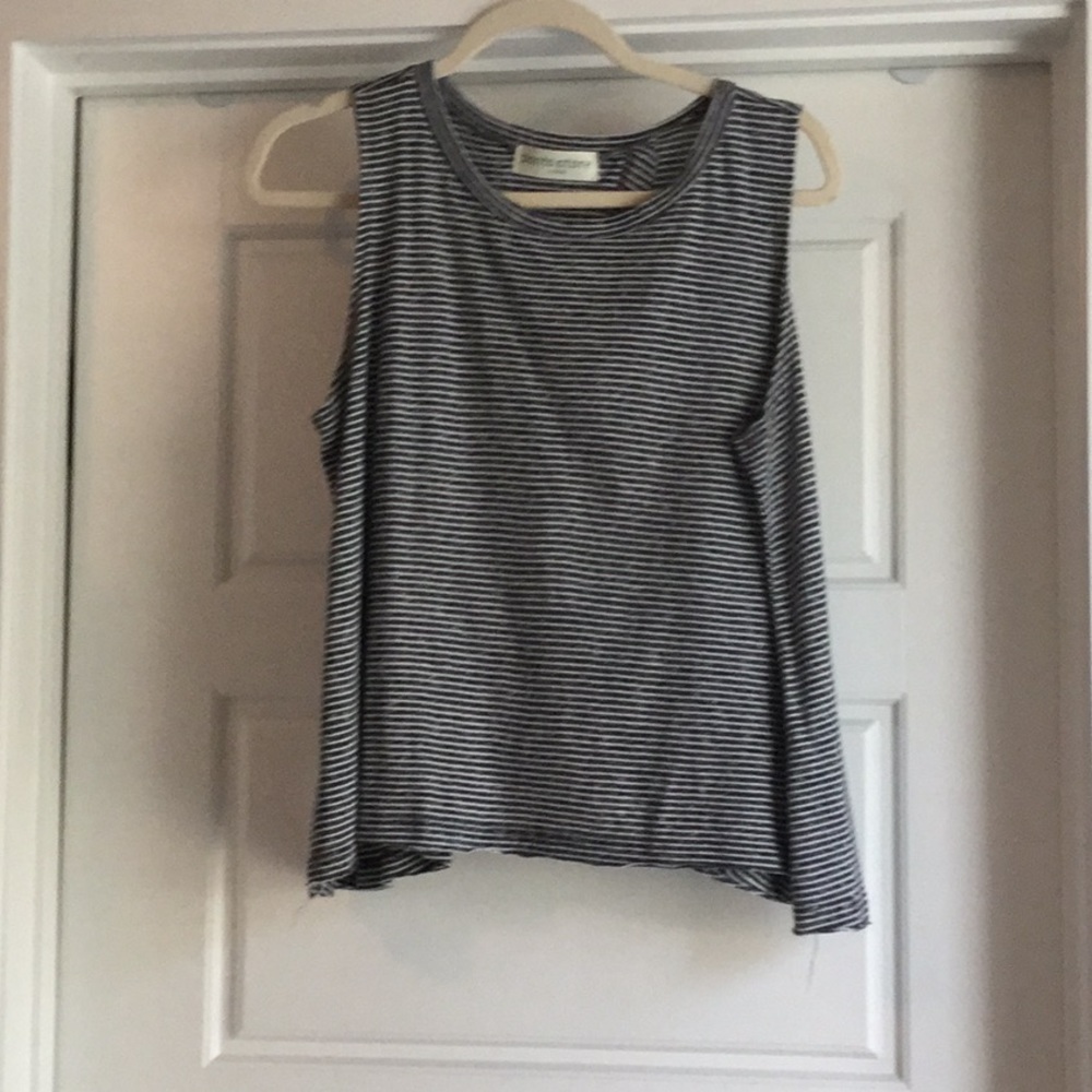 Split-back, striped tank top